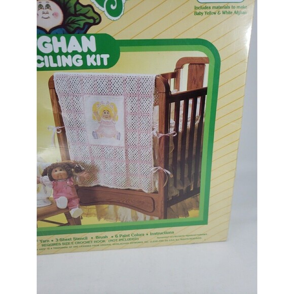 1984 Cabbage Patch Kids Afghan Stenciling Kit New Old Stock Sealed USA Vintage - Picture 5 of 16